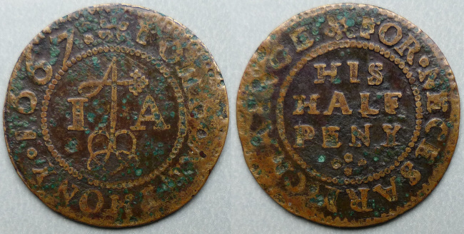 South Molton, Iohn Anthony 1667 halfpenny